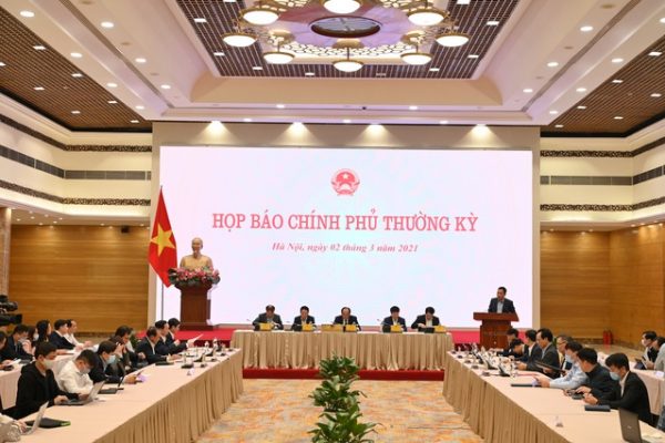 Cuộc họp báo Chính phủ thường kỳ chiều tối 2/3